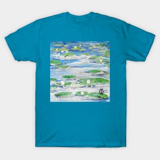 Lily pads on the lake, foam on the water T-Shirt